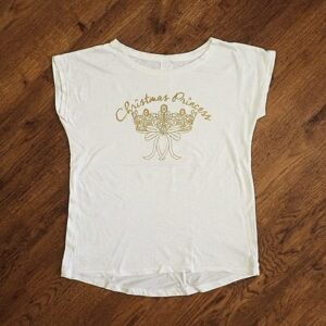 Size 10 Target 'Christmas Princess' White Tee EUC