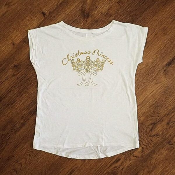 Size 10 Target 'Christmas Princess' White Tee EUC
