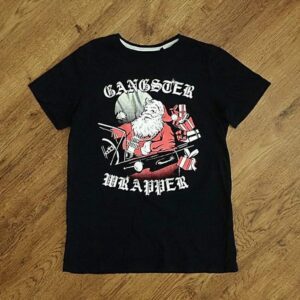 Size 10 Target 'Gangster Wrapper' Black Santa Tee NWOT