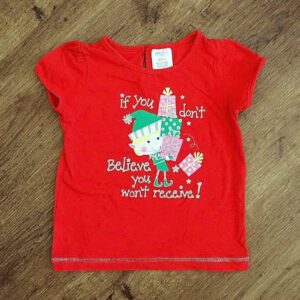 Size 2 Essentials 'If You Don't Believe' Xmas Tee EUC