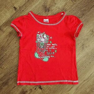Size 4 H&T Red 'Dear Santa' Tee EUC