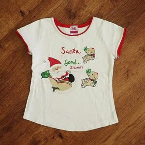 Size 4 H&T Santa Christmas Tee EUC