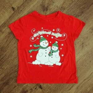 Size 4 St Mark 'Snowman' Christmas Tee EUC