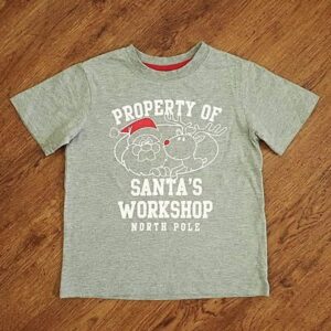 Size 4 Target 'Property of Santa's Workshop' Christmas Tee EUC