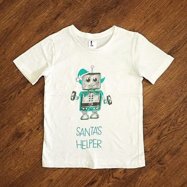 Size 4 Target 'Robot' Santa's Helper Tee EUC