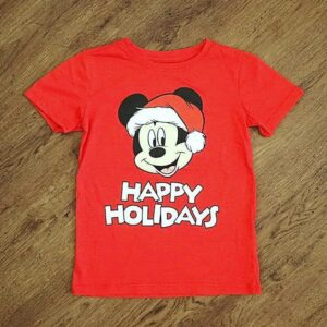 Size 5 Disney Happy Holiday's Mickey Mouse Christmas Tee NWOT
