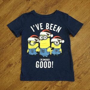 Size 5 Minions 'I've Been Kinda Good' Christmas Tee EUC