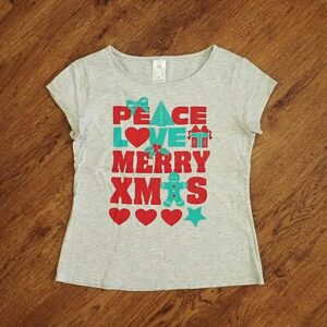 Size 8 Target 'Peace Love Merry Xmas' Tee EUC