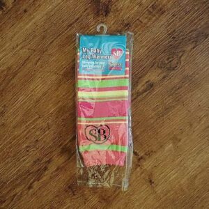 Size 1/3yrs Snazzy Baby Multicoloured Striped Leg Warmers NOS