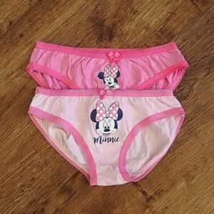 Size 2/3 Disney Minnie Mouse Pink Briefs (x2) NWOT