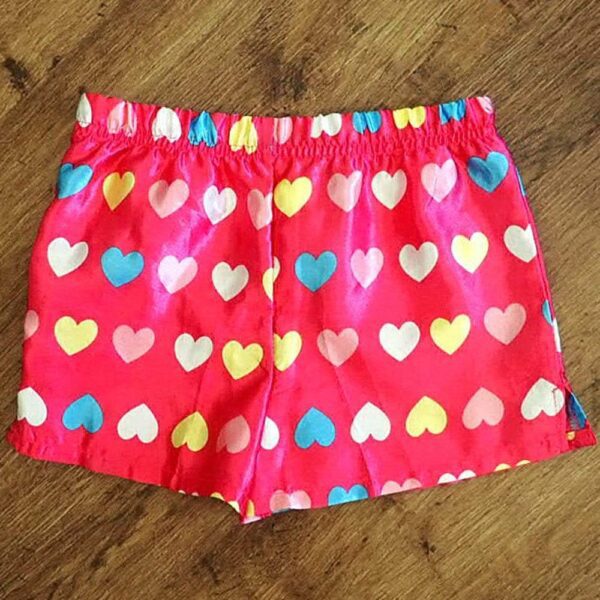 Size 3 Barbie Pink 'Loveheart' Satin Boxer Shorts EUC - Image 2