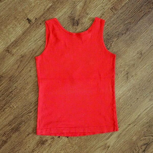 Size 4/6 Neon 'Super Monkey' Red Singlet IUC - Image 2