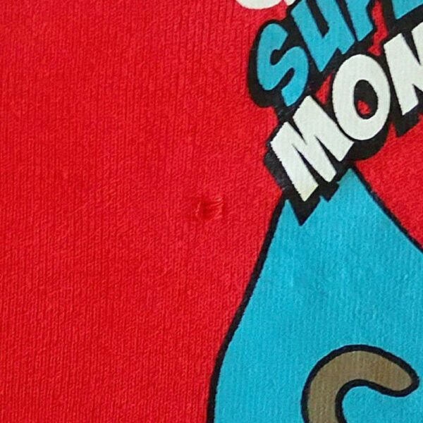 Size 4/6 Neon 'Super Monkey' Red Singlet IUC - Image 3