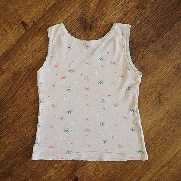 Size 4/6 Unbranded Pink Floral Singlet GUC - Image 2