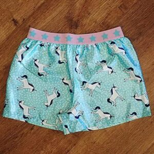 Size 6/8 Kids & Co 'Unicorn' Satin Boxer Shorts EUC