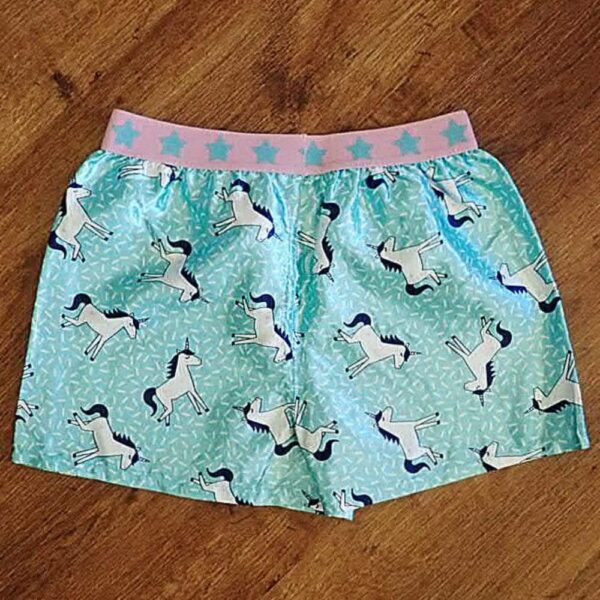 Size 6/8 Kids & Co 'Unicorn' Satin Boxer Shorts EUC - Image 2