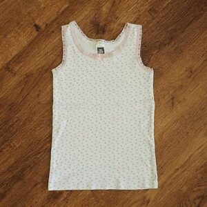 Size 6/8 Kids & Co White Patterned Singlet Top EUC
