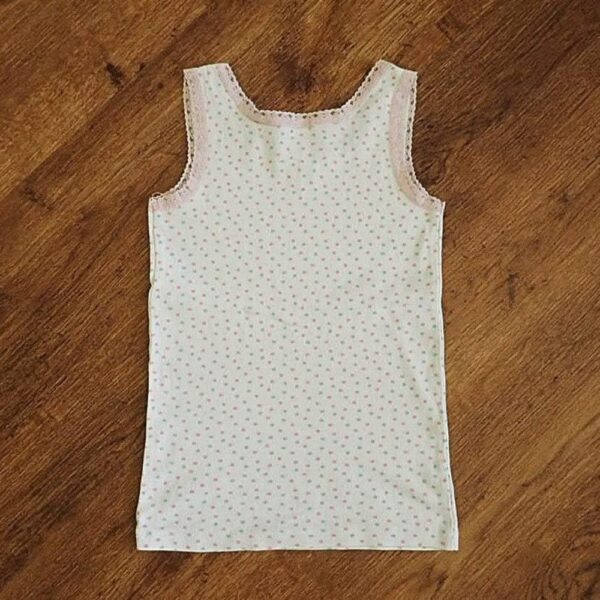 Size 6/8 Kids & Co White Patterned Singlet Top EUC - Image 2