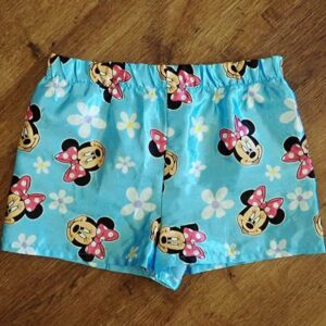 Size 8 Disney Minnie Mouse Blue Satin Boxer Shorts EUC