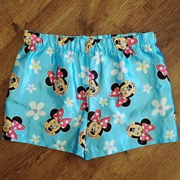 Size 8 Disney Minnie Mouse Blue Satin Boxer Shorts EUC - Image 2