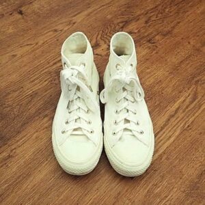 EU37.5 / UK5 / 24cm White Converse All Star High Top Sneakers EUC