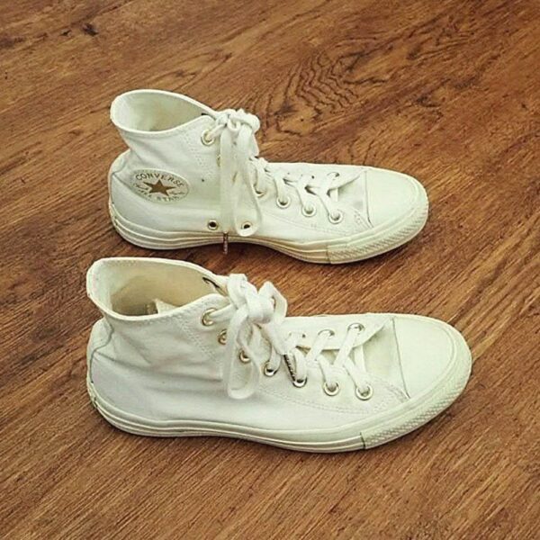 EU37.5 / UK5 / 24cm White Converse All Star High Top Sneakers EUC - Image 2