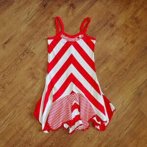 Size 10 Red & White Block-Striped Dress by Hootkid EUC