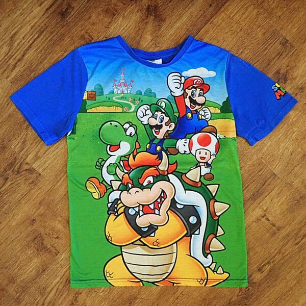 Size 12 Nintendo Super Mario Multicoloured Printed Tee GUC