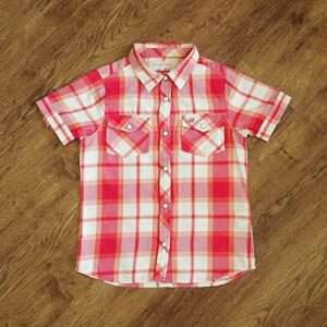 Size 8 RB Sellars Hot Pink & White Short Sleeve Shirt EUC