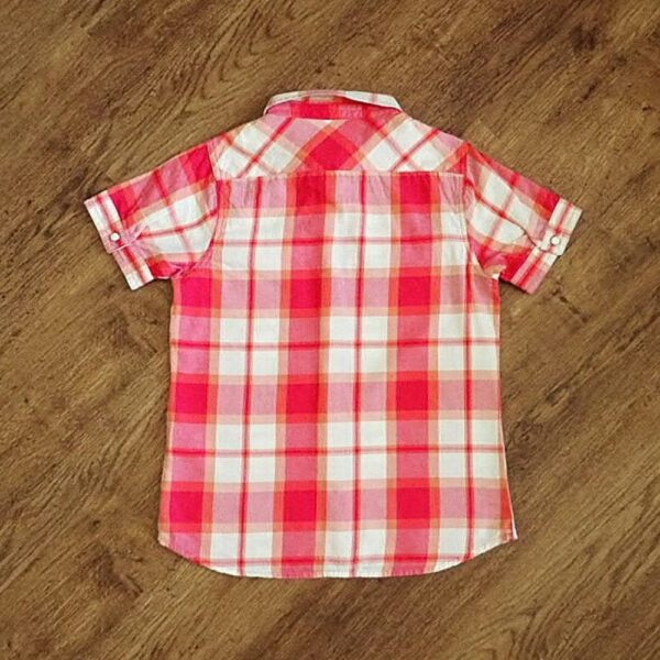 Size 8 RB Sellars Hot Pink & White Short Sleeve Shirt EUC - Image 2