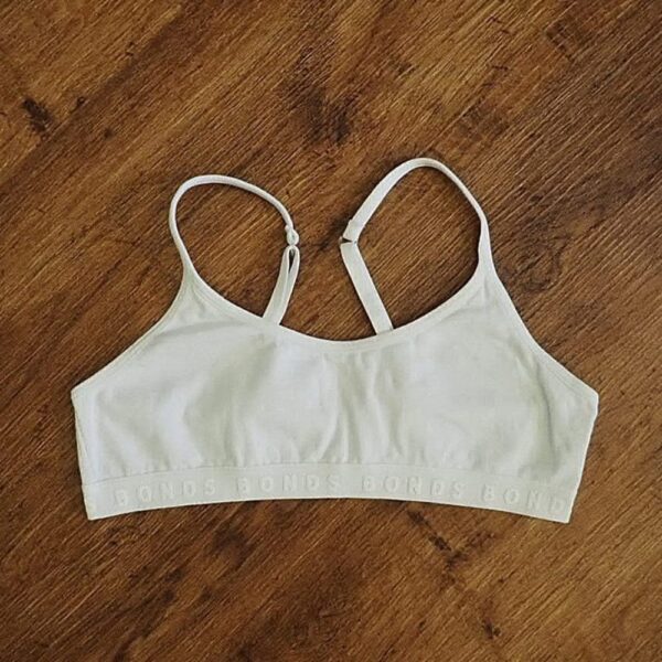 Size 10/12 Bonds White Adjustable Bralette EUC