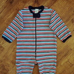 Size 1 Target Polar Fleece Block-Striped Sleepsuit EUC