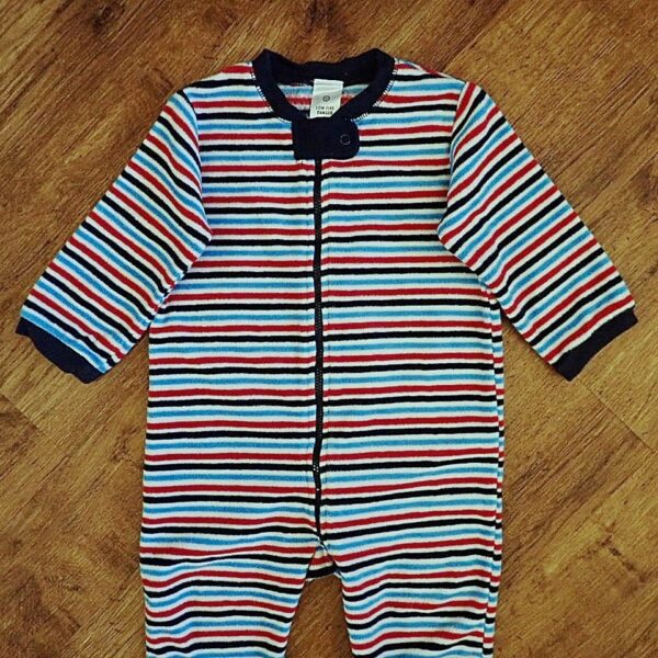 Size 1 Target Polar Fleece Block-Striped Sleepsuit EUC