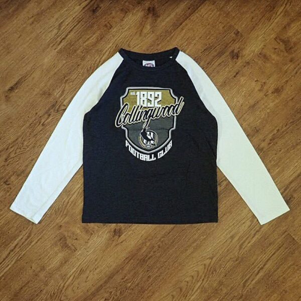 Size 12 AFL Collingwood Long Sleeve Tee EUC