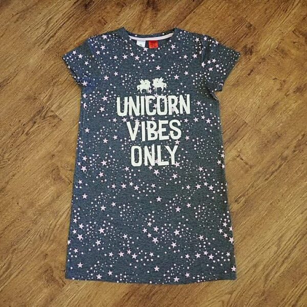 Size 12 Kids & Co 'Unicorn Vibes Only' Short Sleeve Nightie EUC