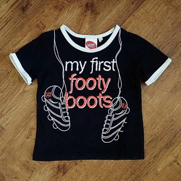 Size 2 AFL St Kilda 'My First Footy Boots' Tee EUC