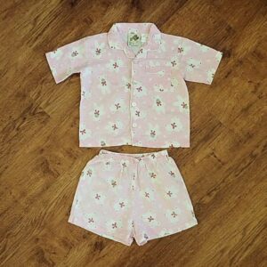 Size 2 Pink 'Teddy Bear' Short Pyjamas GUC