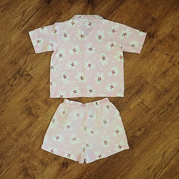 Size 2 Pink 'Teddy Bear' Short Pyjamas GUC - Image 2