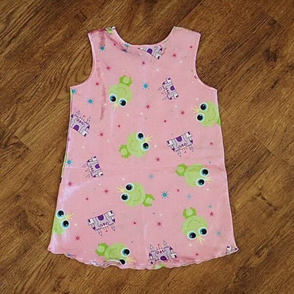 Size 3 'Frog Prince' Pink Satin Sleeveless Nightie EUC - Image 2