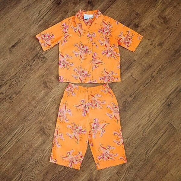 Size 4 Now Short Sleeve Bright Orange Pyjamas NWOT
