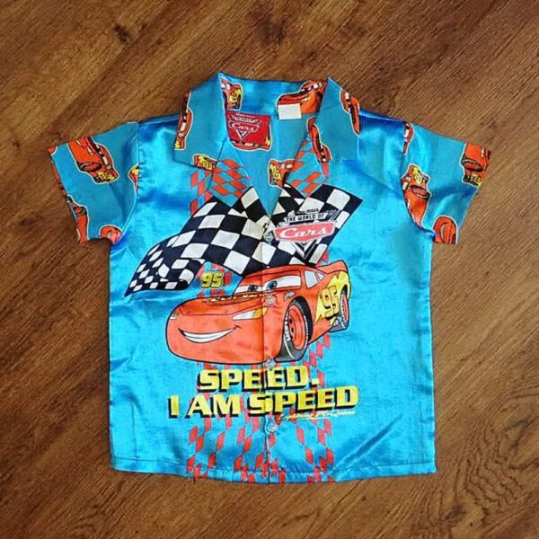 Size 5 Cars Satin Sleep Shirt EUC