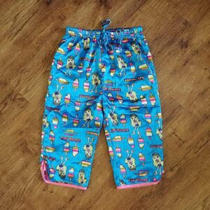 Size 6 Lil Bratz Blue Satin Pyjama Pants EUC