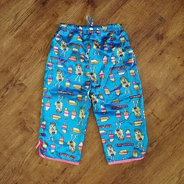Size 6 Lil Bratz Blue Satin Pyjama Pants EUC - Image 2