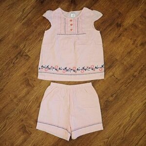 Size 6 Target Pink Short Sleeve Embroidered Pyjamas EUC