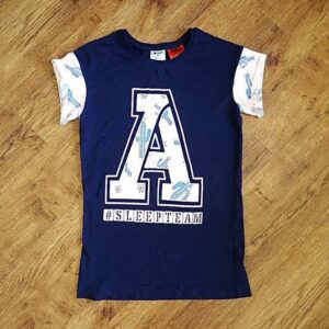 Size 8 B-Collection 'A Team' Navy Short Sleeve Nightie EUC