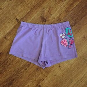Size 8 Neon Purple 'Loveheart' Sleep Shorts GUC