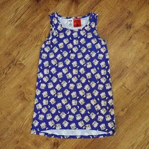 Size 8 Neon Sleeveless Purple 'Owl' Nightie EUC