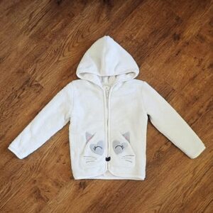 Size 4 Target White 'Pussycat' Hoodie EUC