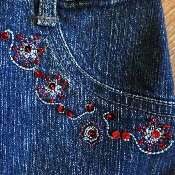 Size 1 Adjustable Blue Denim Skirt EUC - Image 3