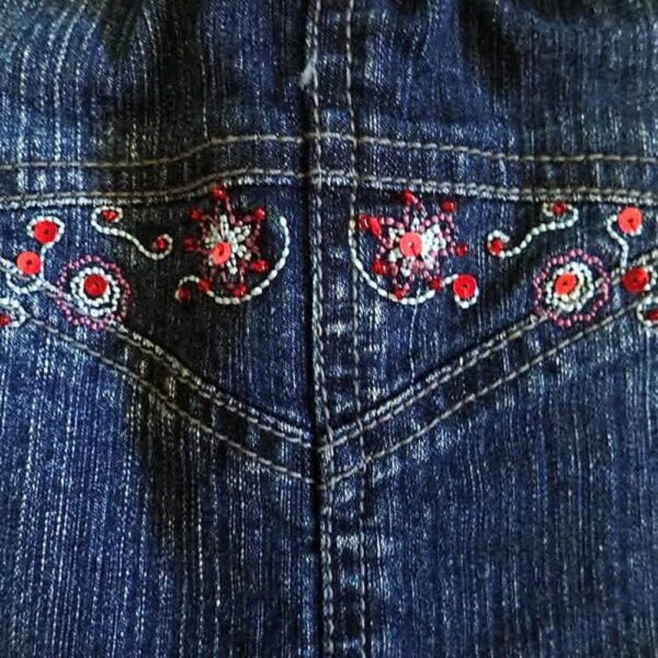 Size 1 Adjustable Blue Denim Skirt EUC - Image 4